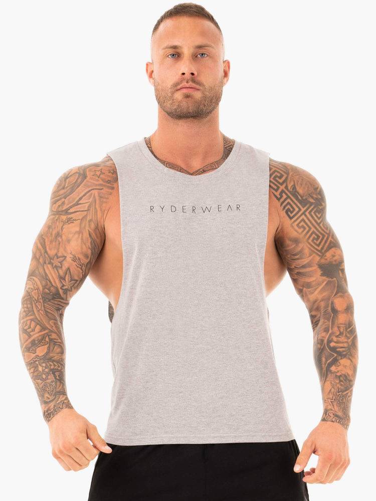 Ryderwear Men Tanks Active Cotton Baller Tank Men\'s Tanks Grey Marl | CA3093HK