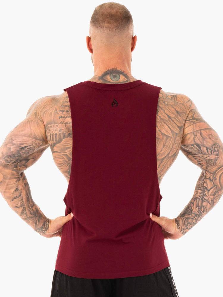 Ryderwear Men Tanks Active Cotton Baller Tank Men's Tanks Burgundy | CA3094GL