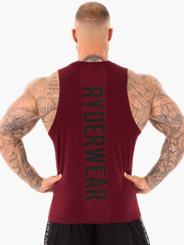 Ryderwear Men Tanks Athletic Cut Tank Men's Tanks Burgundy | CA3090LH