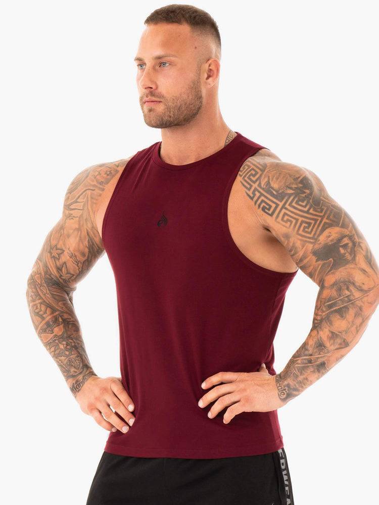 Ryderwear Men Tanks Athletic Cut Tank Men's Tanks Burgundy | CA3090LH