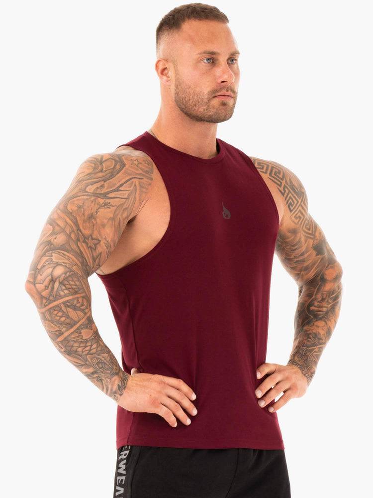 Ryderwear Men Tanks Athletic Cut Tank Men's Tanks Burgundy | CA3090LH