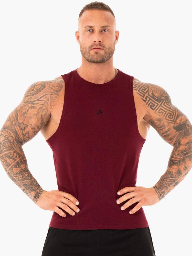 Ryderwear Men Tanks Athletic Cut Tank Men\'s Tanks Burgundy | CA3090LH