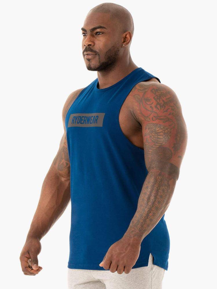 Ryderwear Men Tanks Base Baller Tank Men's Tanks Navy | CA3083MA