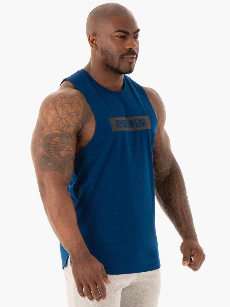 Ryderwear Men Tanks Base Baller Tank Men's Tanks Navy | CA3083MA