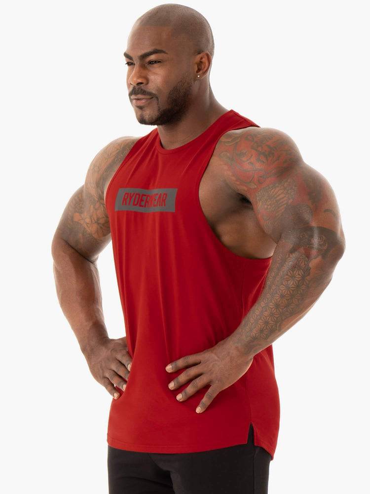 Ryderwear Men Tanks Base Baller Tank Men's Tanks Red | CA3084NB