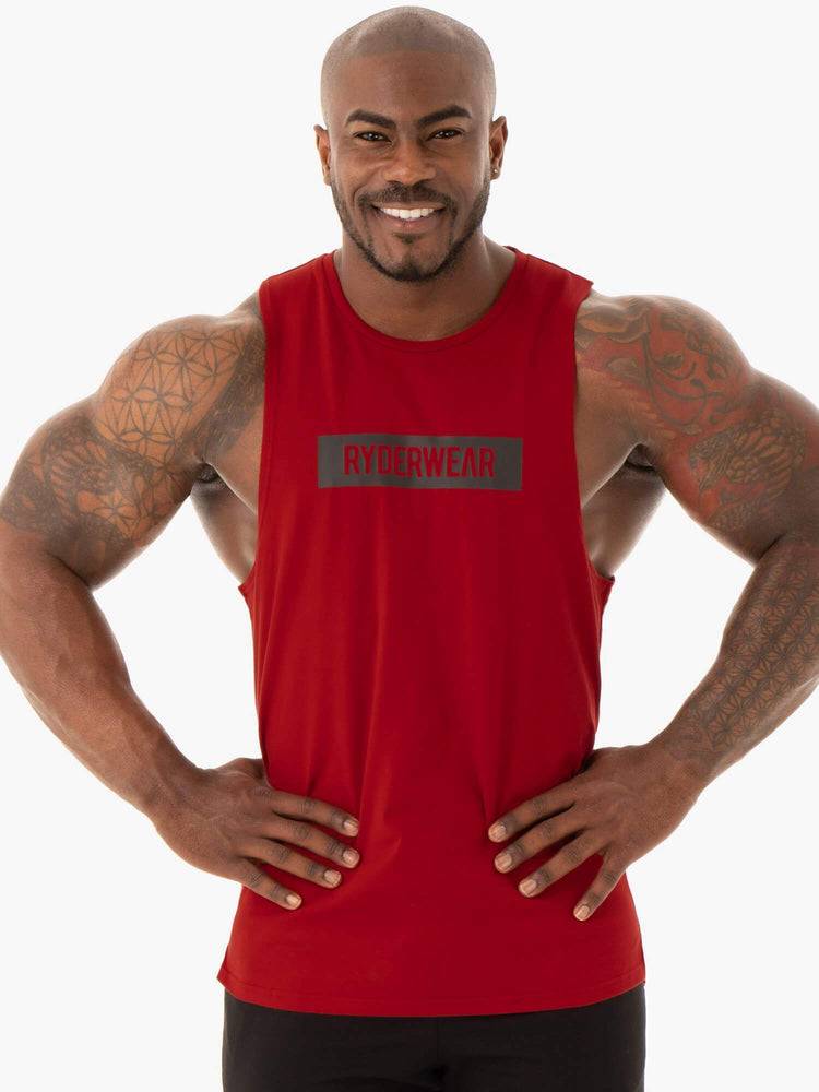 Ryderwear Men Tanks Base Baller Tank Men\'s Tanks Red | CA3084NB