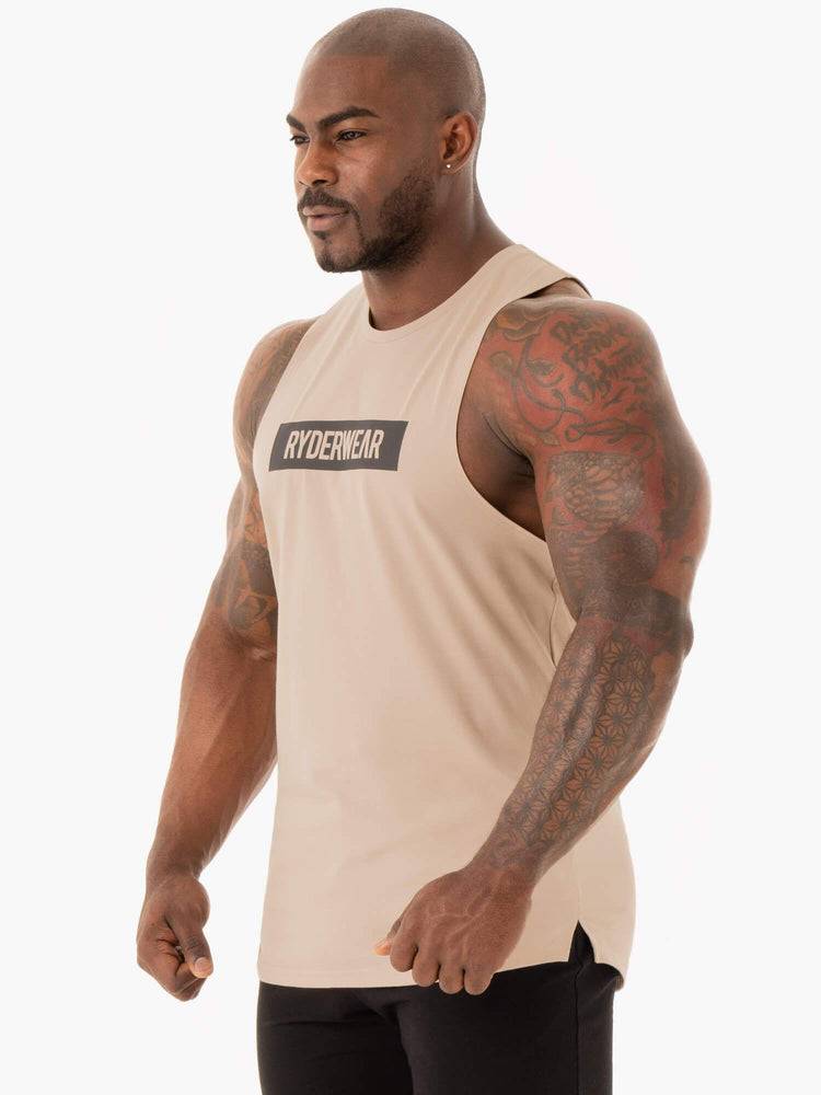 Ryderwear Men Tanks Base Baller Tank Men's Tanks Sand | CA3085BC