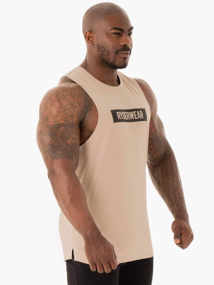 Ryderwear Men Tanks Base Baller Tank Men's Tanks Sand | CA3085BC