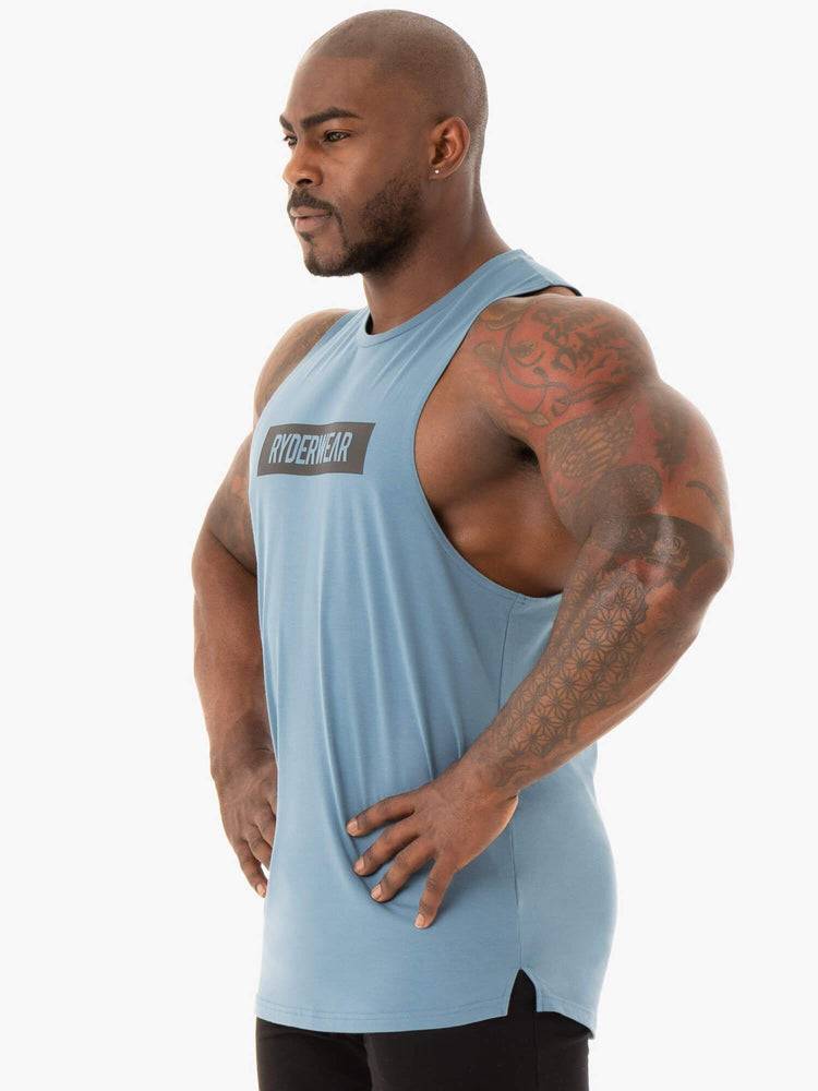 Ryderwear Men Tanks Base Baller Tank Men's Tanks Blue | CA3086VD