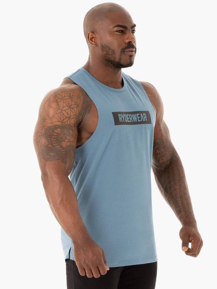 Ryderwear Men Tanks Base Baller Tank Men's Tanks Blue | CA3086VD