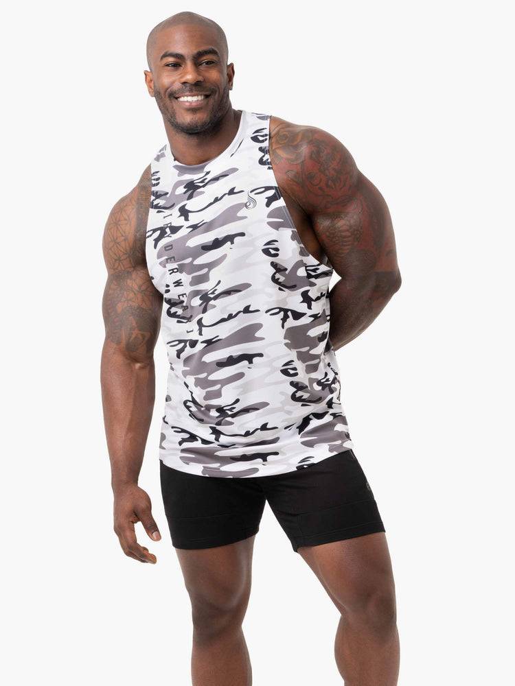 Ryderwear Men Tanks Camo Tech Mesh Baller Tank Men's Tanks Snow Camo | CA3077YU