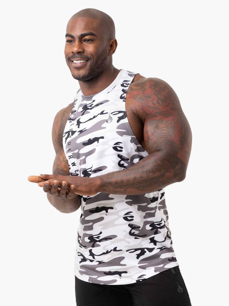 Ryderwear Men Tanks Camo Tech Mesh Baller Tank Men\'s Tanks Snow Camo | CA3077YU