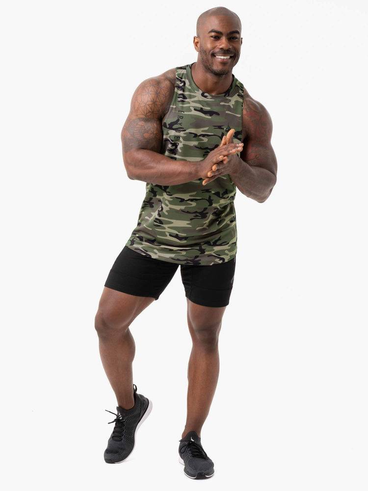 Ryderwear Men Tanks Camo Tech Mesh Baller Tank Men's Tanks Khaki Camo | CA3078TV