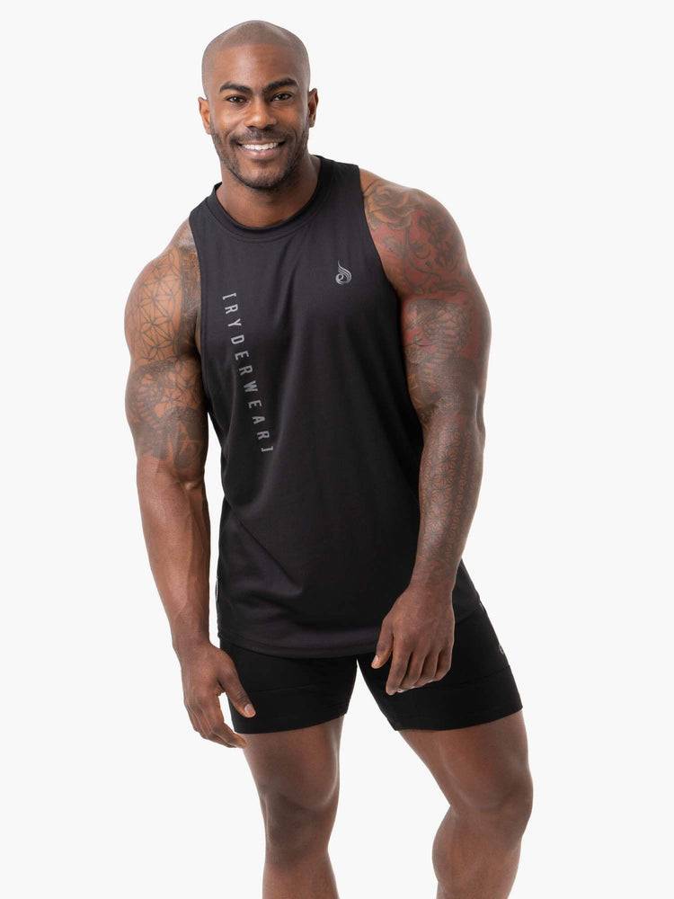 Ryderwear Men Tanks Camo Tech Mesh Baller Tank Men's Tanks Black | CA3079RW