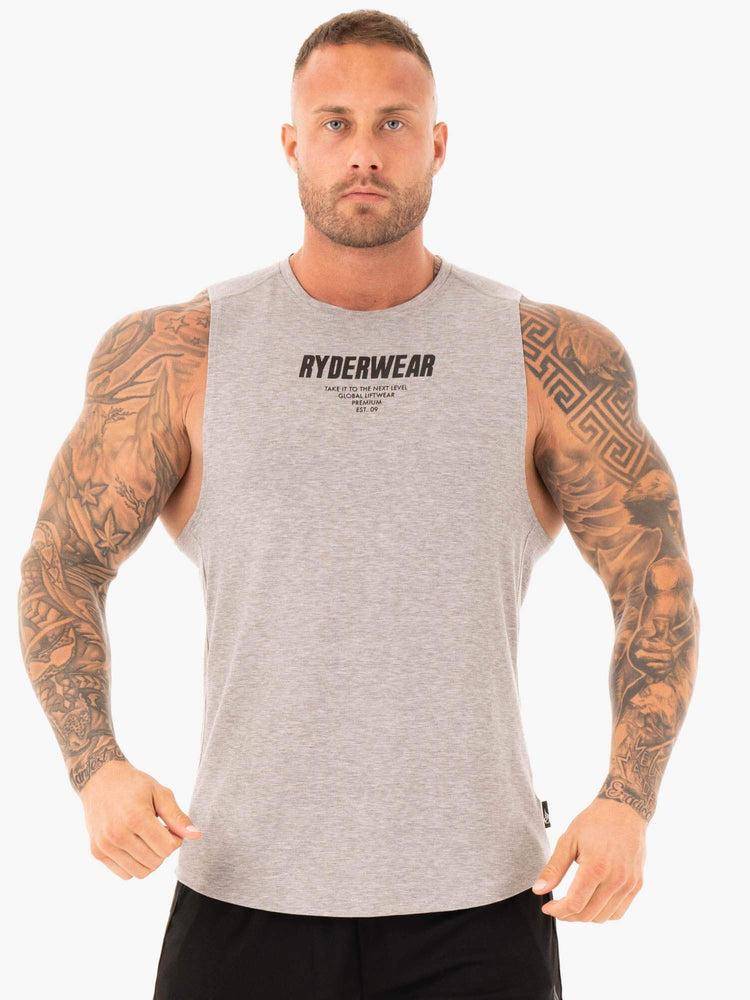 Ryderwear Men Tanks Core Baller Tank Men\'s Tanks Grey Marl | CA3073PQ