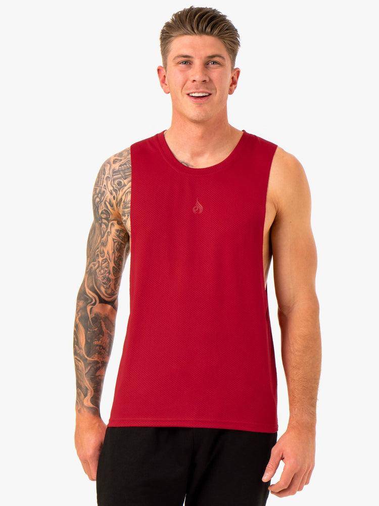 Ryderwear Men Tanks Enhance Baller Tank Men\'s Tanks Burgundy | CA3065MA