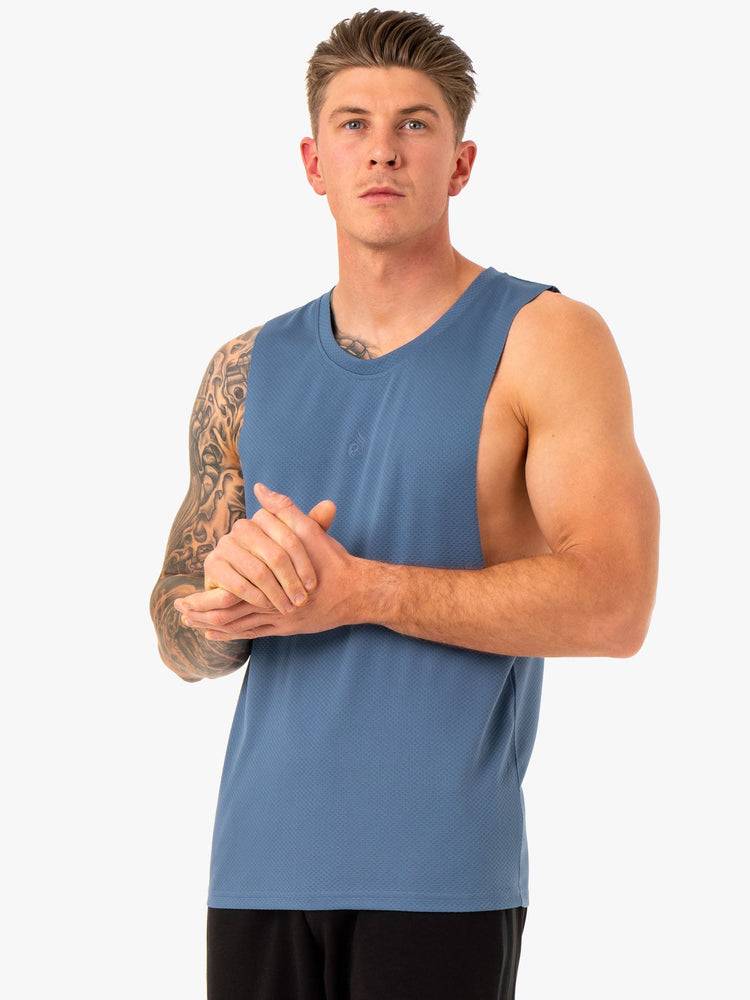 Ryderwear Men Tanks Enhance Baller Tank Men's Tanks Blue | CA3067HK