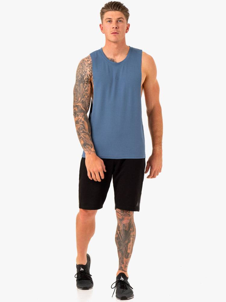 Ryderwear Men Tanks Enhance Baller Tank Men's Tanks Blue | CA3067HK