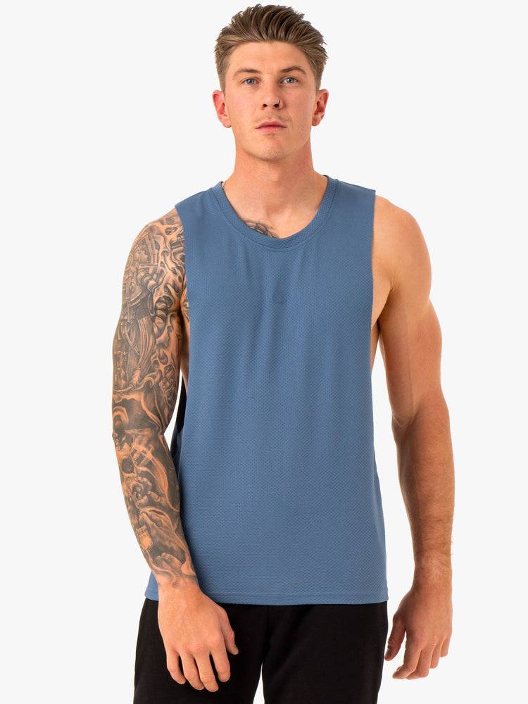 Ryderwear Men Tanks Enhance Baller Tank Men\'s Tanks Blue | CA3067HK