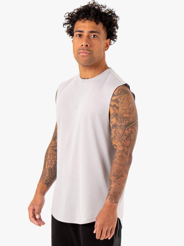 Ryderwear Men Tanks Enhance Muscle Tank Men's Tanks Snow Grey | CA3059YU