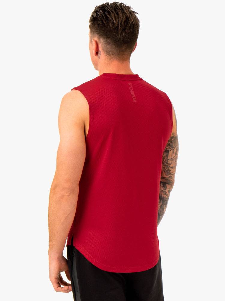 Ryderwear Men Tanks Enhance Muscle Tank Men's Tanks Burgundy | CA3060TV