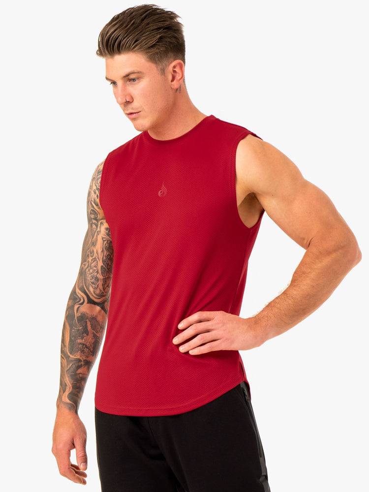 Ryderwear Men Tanks Enhance Muscle Tank Men's Tanks Burgundy | CA3060TV