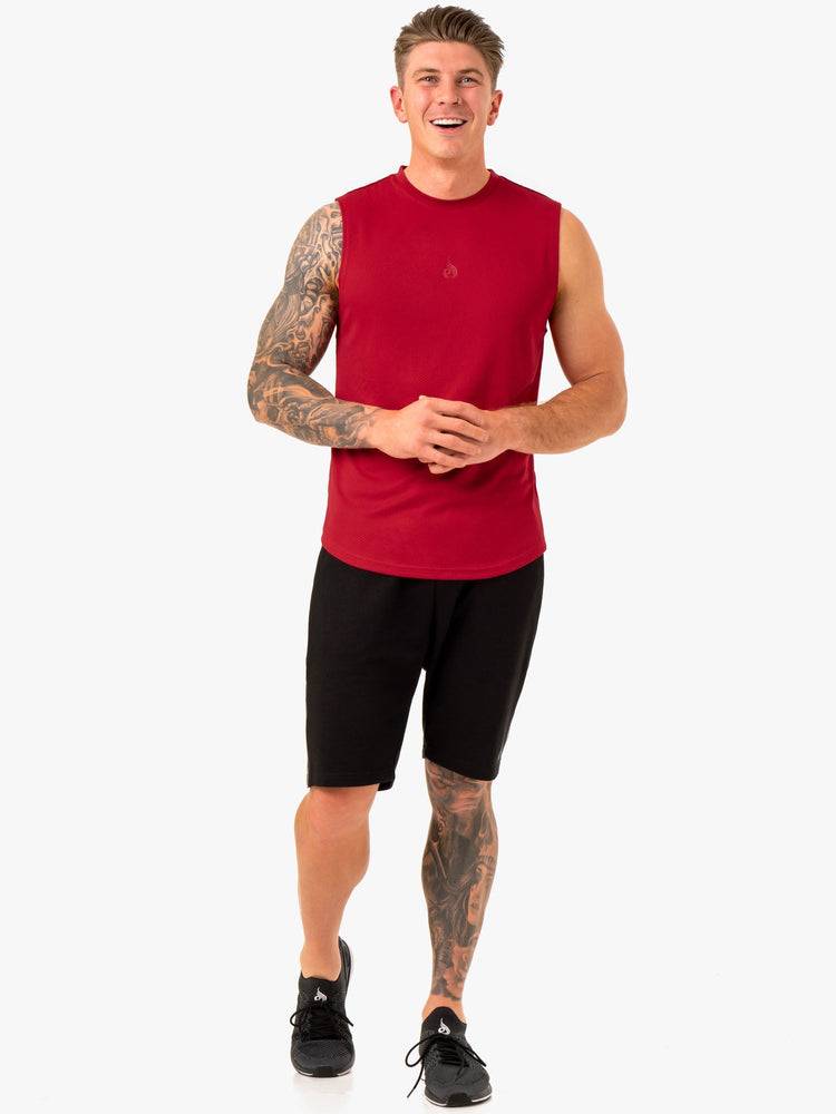 Ryderwear Men Tanks Enhance Muscle Tank Men's Tanks Burgundy | CA3060TV