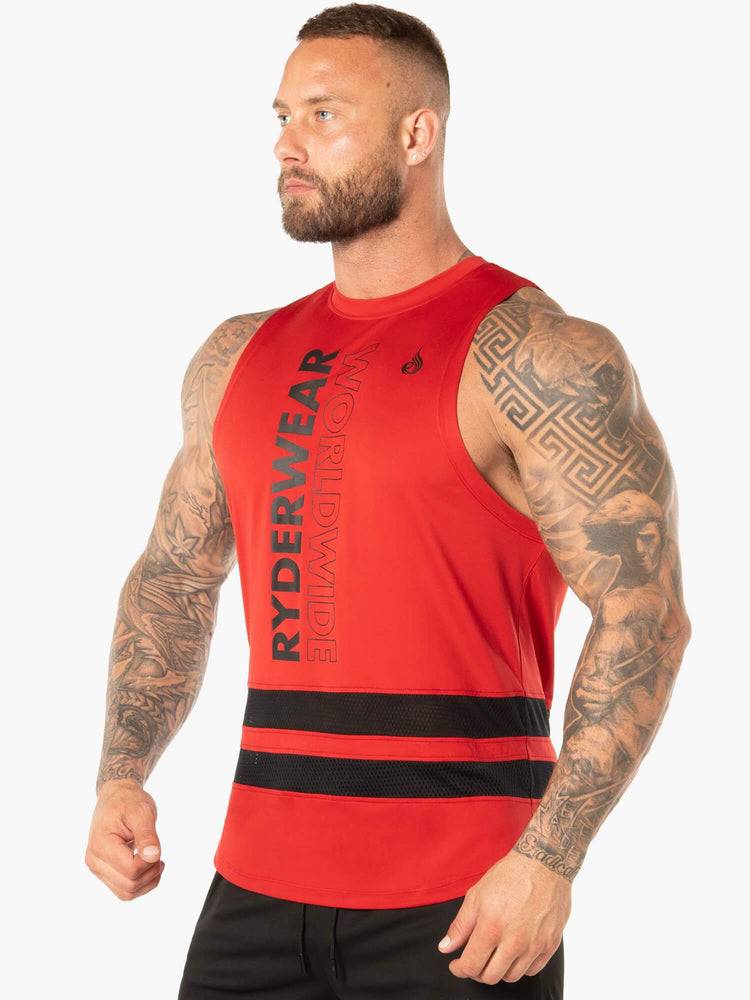 Ryderwear Men Tanks Evo Mesh Baller Tank Men's Tanks Red | CA3056OR