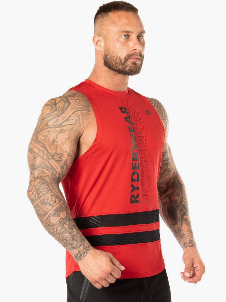 Ryderwear Men Tanks Evo Mesh Baller Tank Men's Tanks Red | CA3056OR