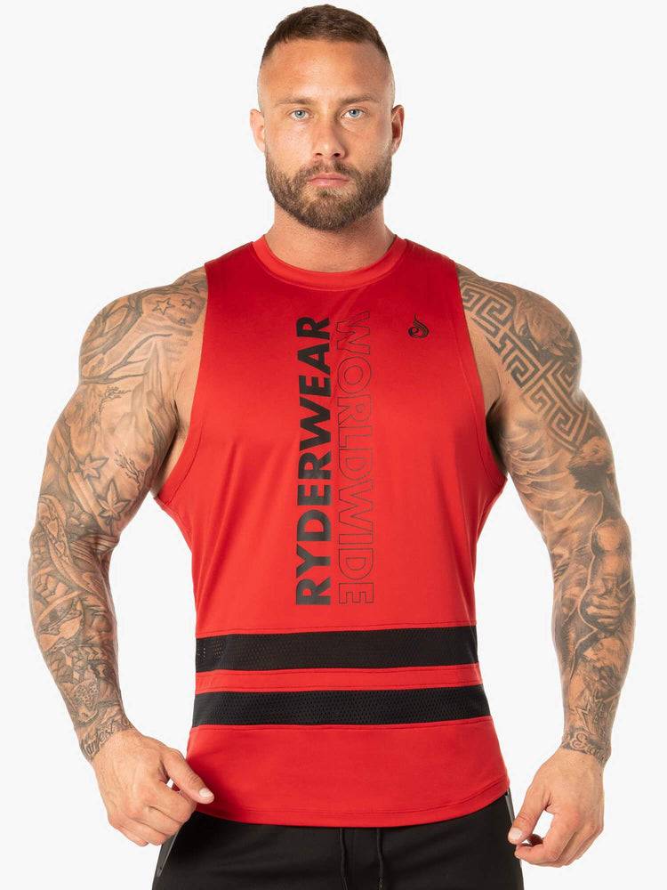 Ryderwear Men Tanks Evo Mesh Baller Tank Men\'s Tanks Red | CA3056OR