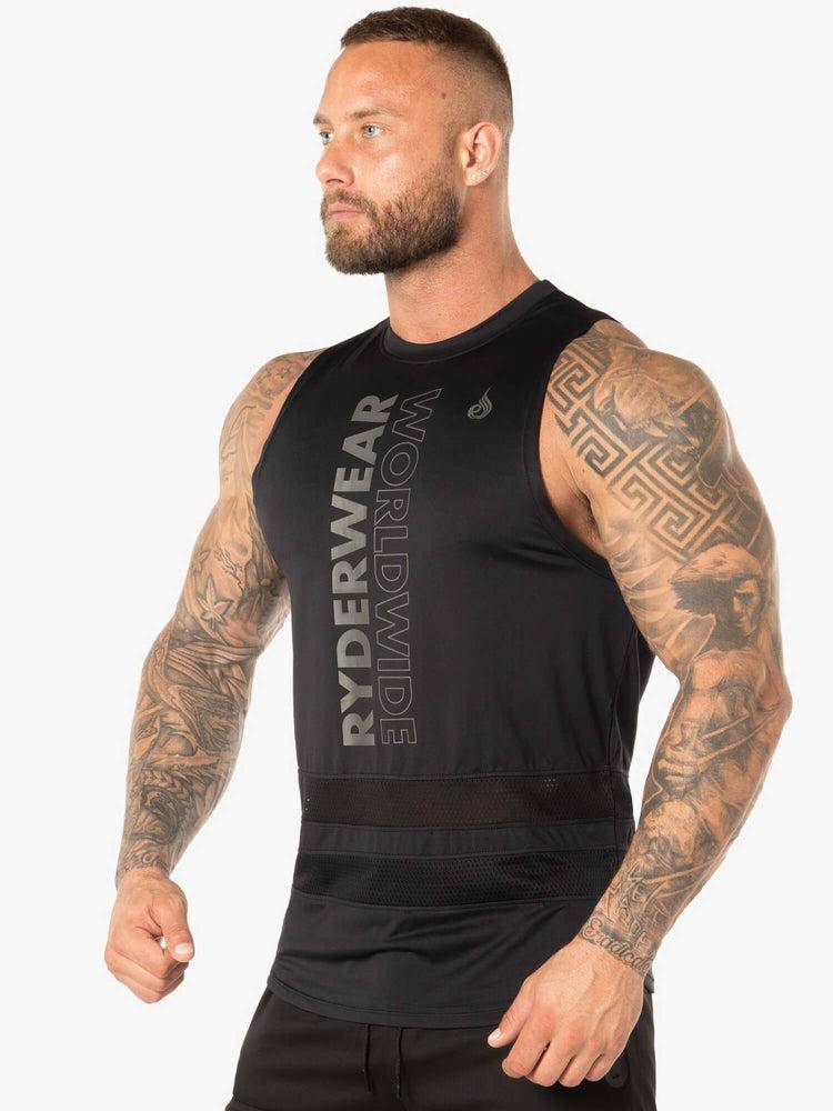 Ryderwear Men Tanks Evo Mesh Baller Tank Men's Tanks Black | CA3058UT