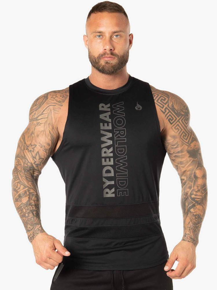 Ryderwear Men Tanks Evo Mesh Baller Tank Men\'s Tanks Black | CA3058UT