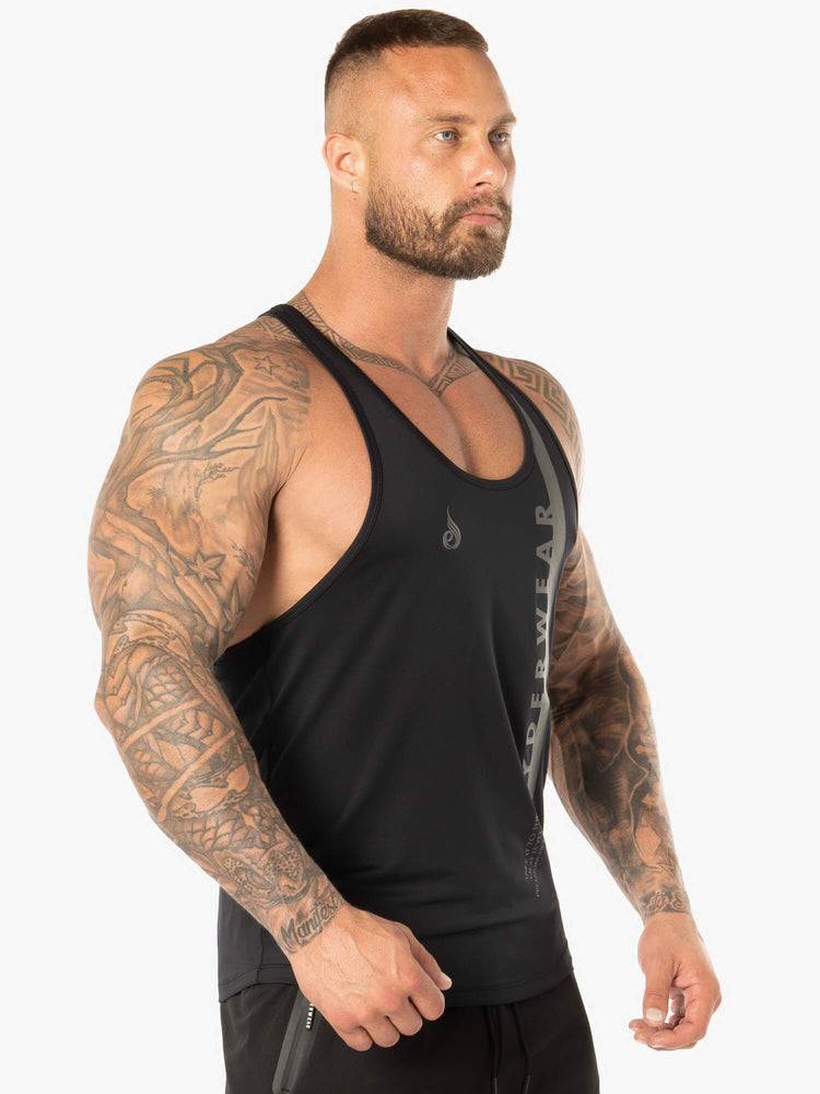 Ryderwear Men Tanks Evo T-Back Stringer Tank Men's Tanks Black | CA3055PQ