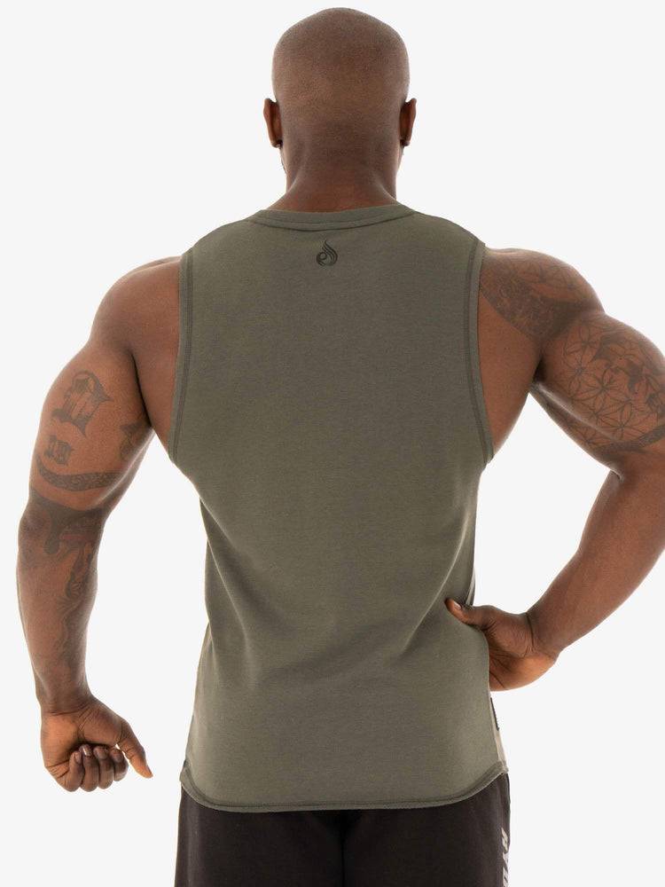 Ryderwear Men Tanks Flex Fleece Tank Men's Tanks Khaki | CA3051FM