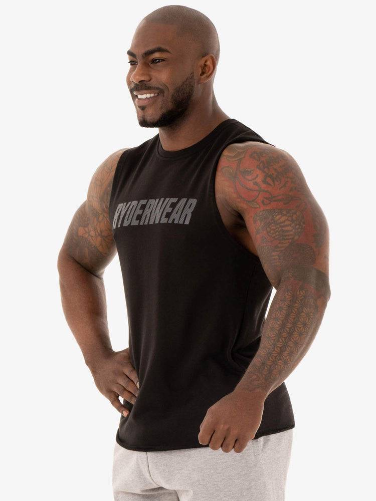 Ryderwear Men Tanks Flex Fleece Tank Men's Tanks Black | CA3053SO