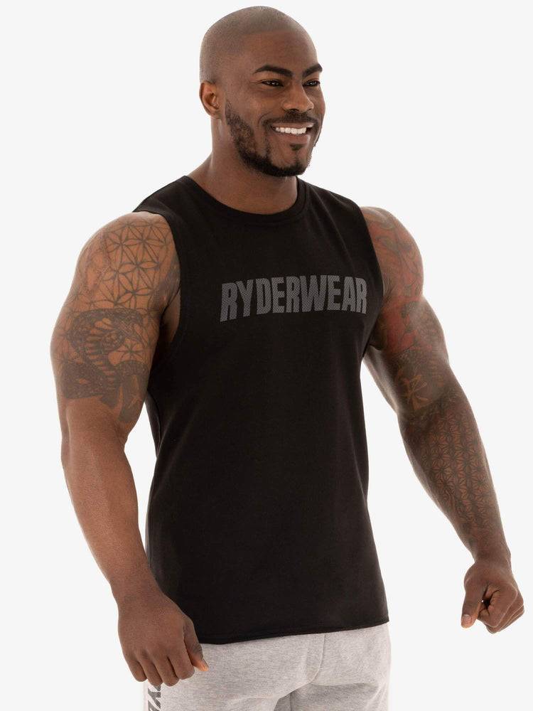 Ryderwear Men Tanks Flex Fleece Tank Men's Tanks Black | CA3053SO