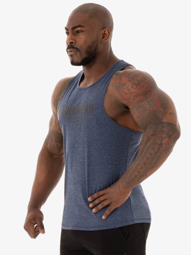 Ryderwear Men Tanks Focus Baller Tank Men's Tanks Navy Marl | CA3047JJ