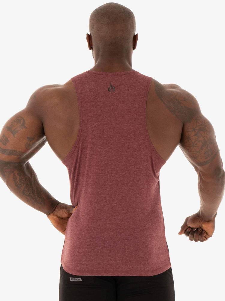 Ryderwear Men Tanks Focus Baller Tank Men's Tanks Burgundy Marl | CA3048HK