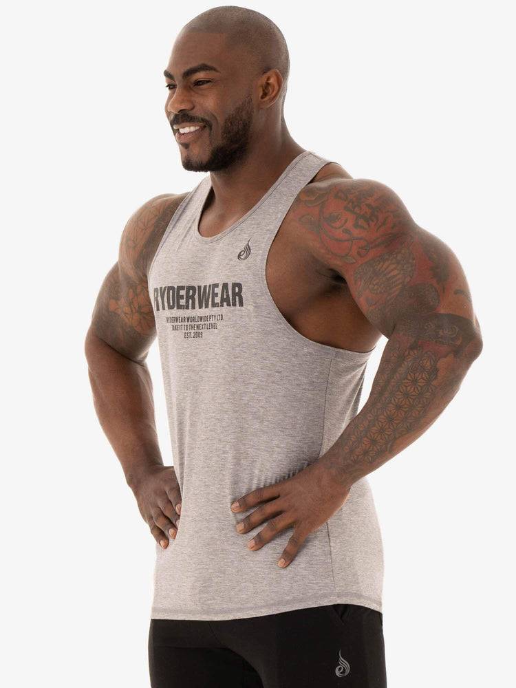 Ryderwear Men Tanks Focus Baller Tank Men's Tanks Grey Marl | CA3049HK