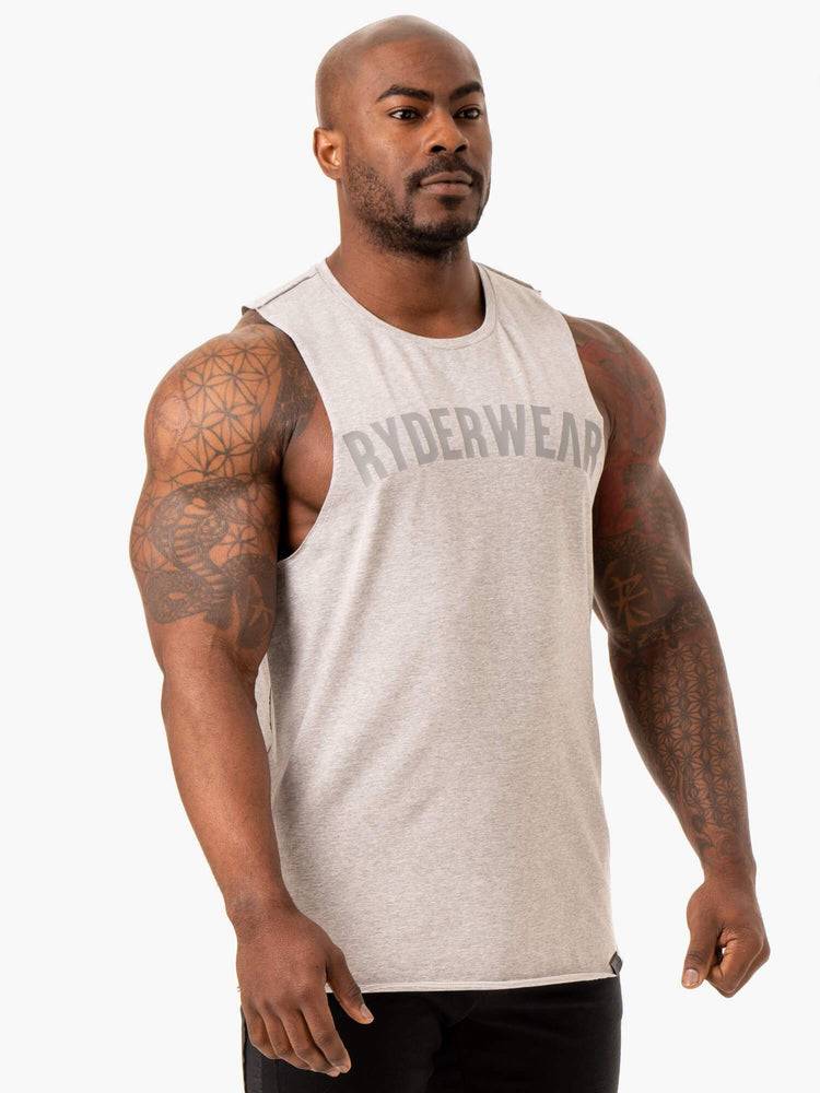 Ryderwear Men Tanks Force Baller Tank Men's Tanks Grey Marl | CA3041VD