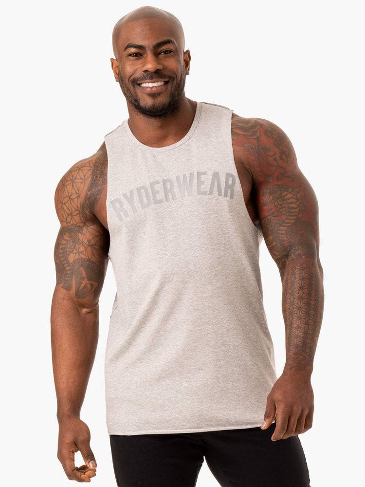 Ryderwear Men Tanks Force Baller Tank Men\'s Tanks Grey Marl | CA3041VD