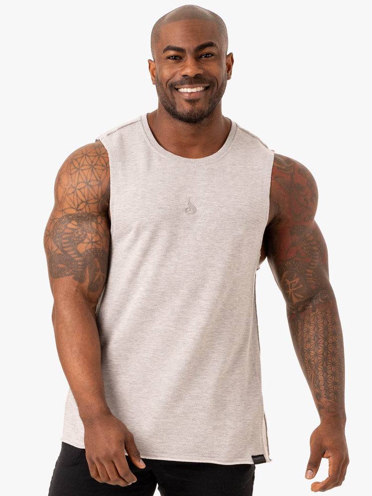 Ryderwear Men Tanks Force Fleece Tank Men\'s Tanks Grey Marl | CA3035EX