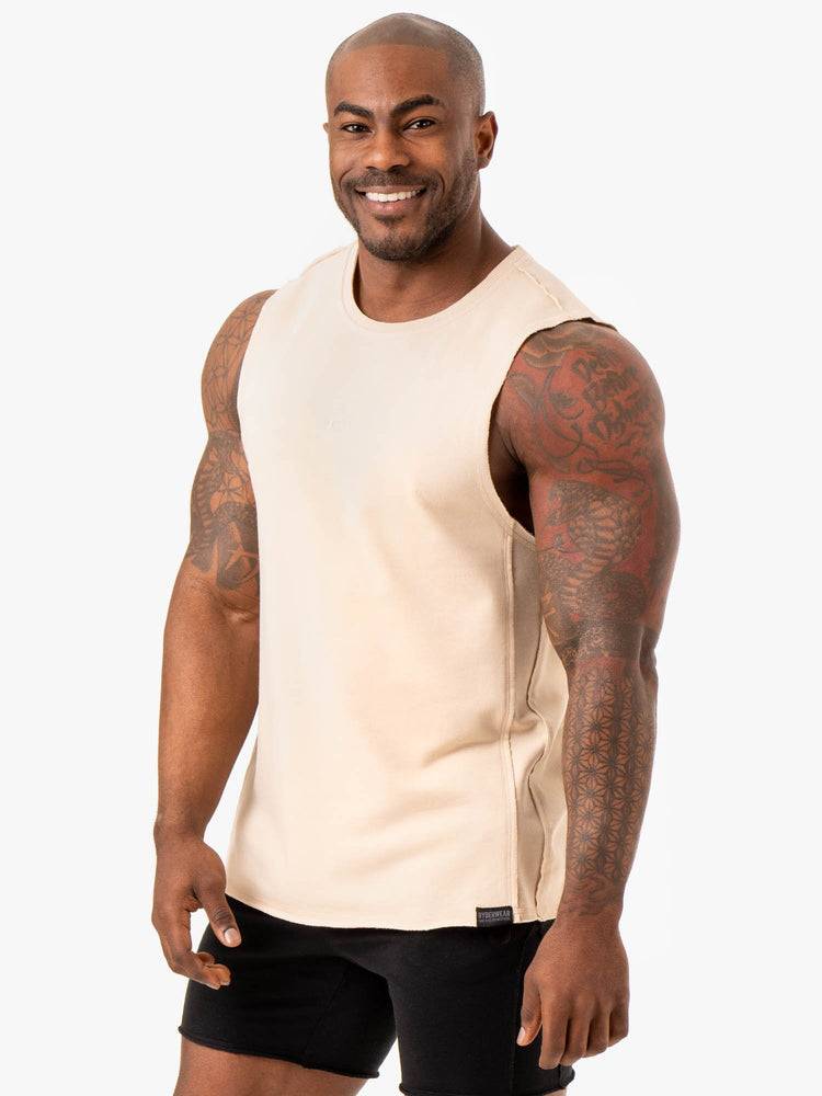 Ryderwear Men Tanks Force Fleece Tank Men's Tanks Sand | CA3036WY