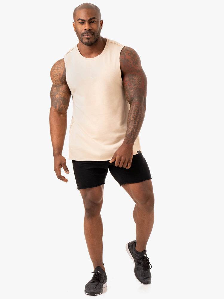 Ryderwear Men Tanks Force Fleece Tank Men's Tanks Sand | CA3036WY