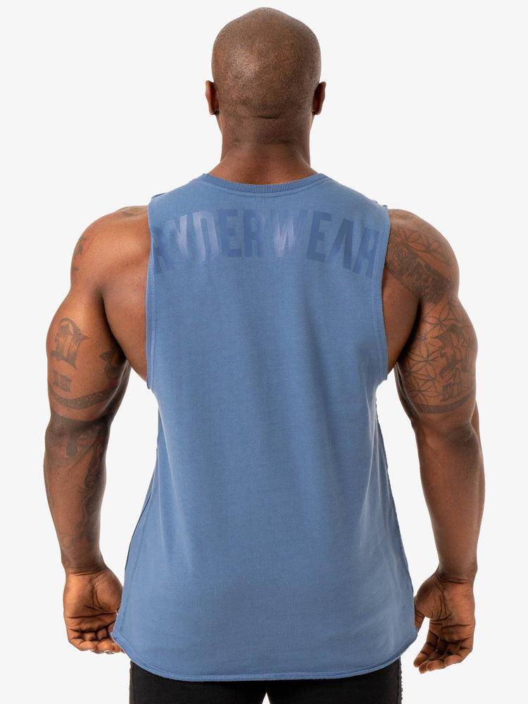 Ryderwear Men Tanks Force Fleece Tank Men's Tanks Blue | CA3037QZ