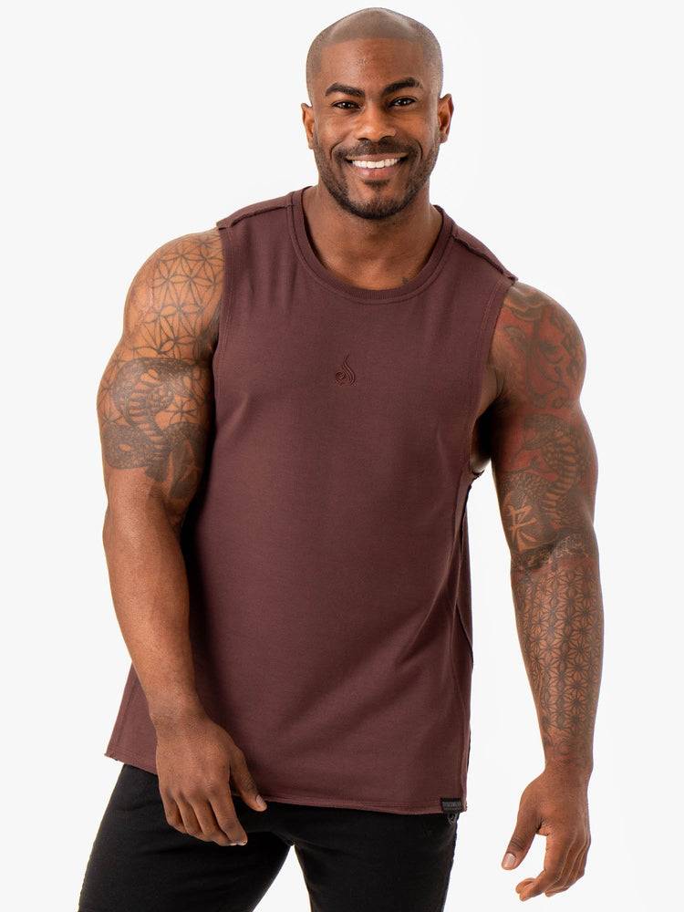 Ryderwear Men Tanks Force Fleece Tank Men\'s Tanks Brick | CA3039NB