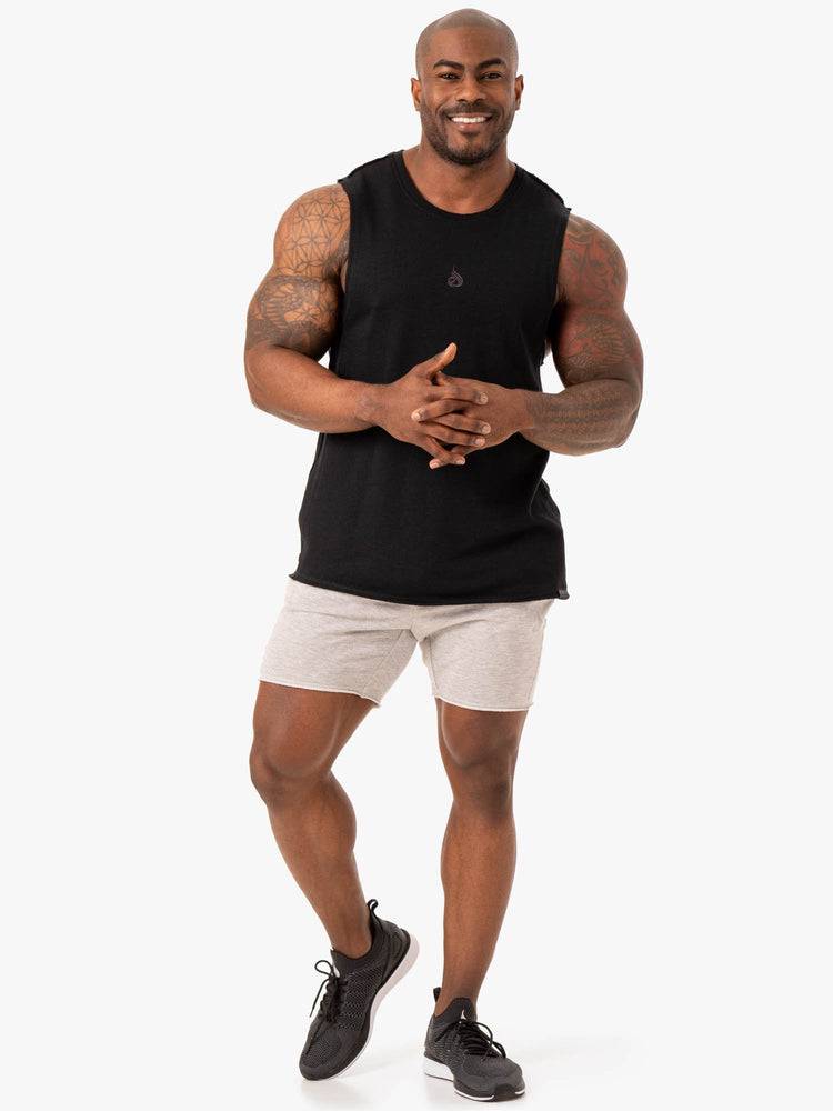 Ryderwear Men Tanks Force Fleece Tank Men's Tanks Black | CA3040BC