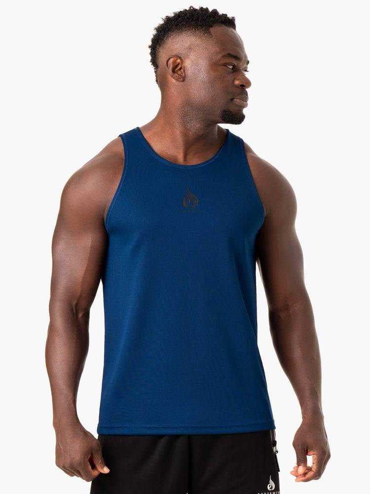 Ryderwear Men Tanks Heighten Mesh Regular Tank Men's Tanks Blue | CA3030IS