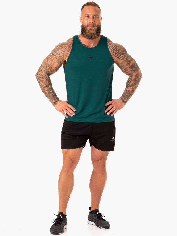 Ryderwear Men Tanks Heighten Mesh Regular Tank Men's Tanks Emerald | CA3031UT