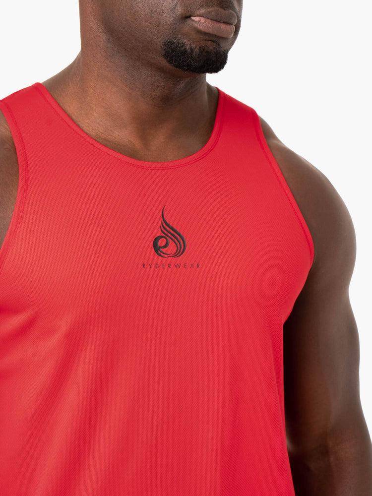 Ryderwear Men Tanks Heighten Mesh Regular Tank Men's Tanks Red | CA3032YU